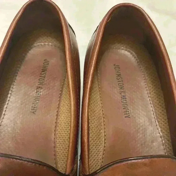 Johnston & Murphy Fringe Tassel Loafer Shoes Leather Woven Basket Weave Mens 9M - Picture 5 of 5